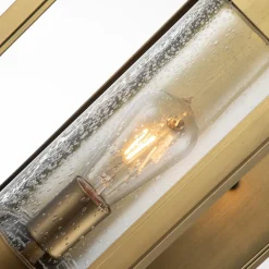 Außenwandlampe E27 IP44 51,8 cm hoch in Messing antik