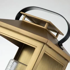 Außenwandlampe E27 IP44 51,8 cm hoch in Messing antik