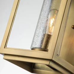 Außenwandlampe E27 IP44 51,8 cm hoch in Messing antik