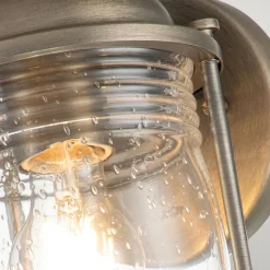 Außenwandlampe Glas Aluminium E27 IP44 H: 27,8 cm Vintage