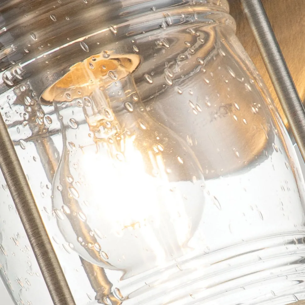 Außenwandlampe Glas Aluminium E27 IP44 H: 27,8 cm Vintage