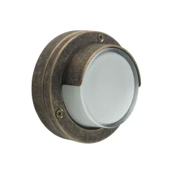 Außenwandlampe Glas Echt-Messing G9 IP64 D: 14 cm rund