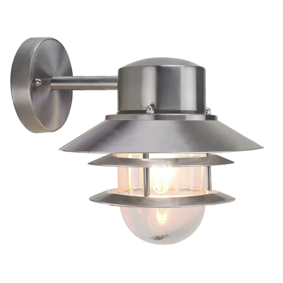Außenwandlampe IP44 E27 Glas Edelstahl Maritim