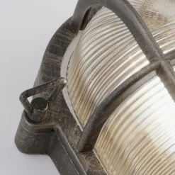 Außenwandlampe IP44 E27 H: 25 cm Maritim in Silber antik