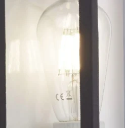 Außenwandlampe IP44 E27 Schwarz Bewegungsmelder H: 36 cm