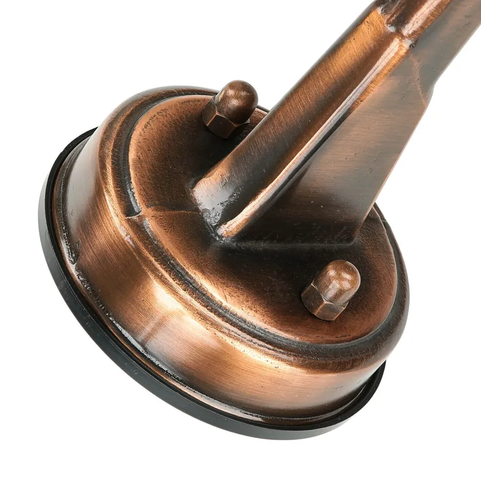 Außenwandlampe IP64 in Kupfer antik Glas Messing E27