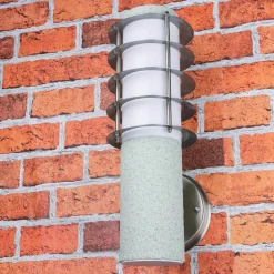 Außenwandlampe IP44 Stein Optik E27 Aluminium BRIGHTON