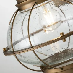 Außenwandlampe Kugelschirm Aluminium Glas 51 cm hoch IP44