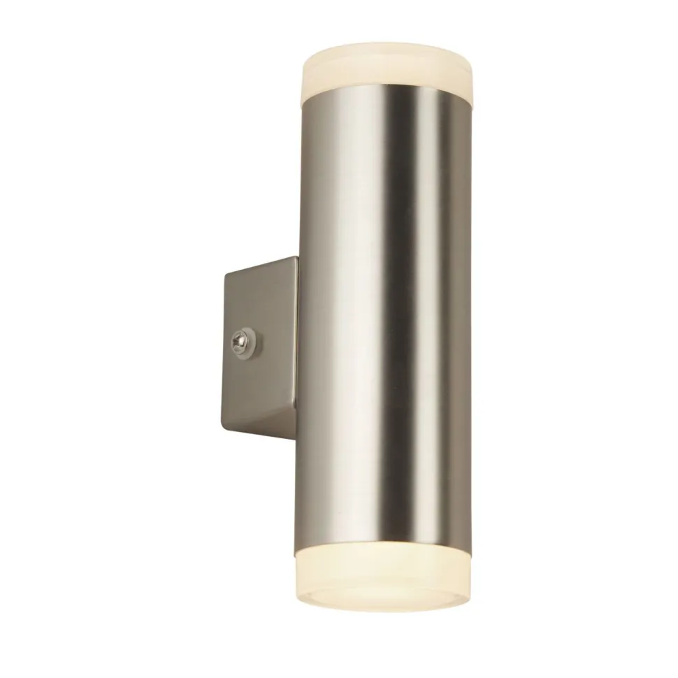 Außenwandlampe LED Up Down in Silber IP44 3000 K H: 17 cm