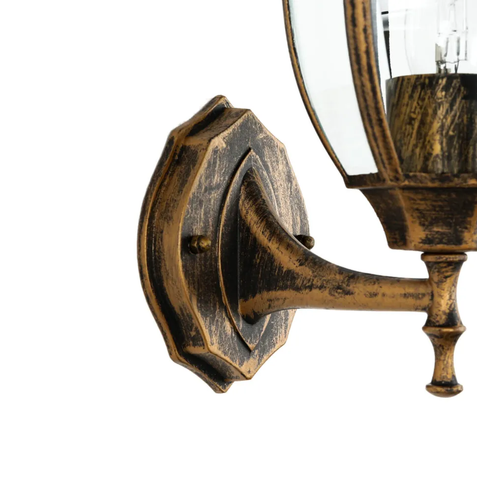 Außenwandlampe LYON Schwarz Kupfer E27 Rustikal