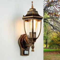 Außenwandlampe LYON Schwarz Kupfer E27