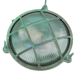 Außenwandlampe Messing Glas Maritim Ø 21 cm Grün