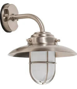 Außenwandlampe Messing Glas Maritim IP43 Hof Haus