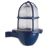 Außenwandlampe Messing Glas E27 IP64 H: 18 cm klein Blau
