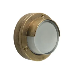 Außenwandlampe Messing Glas D: 14 cm IP64 G9 rund HYRIA