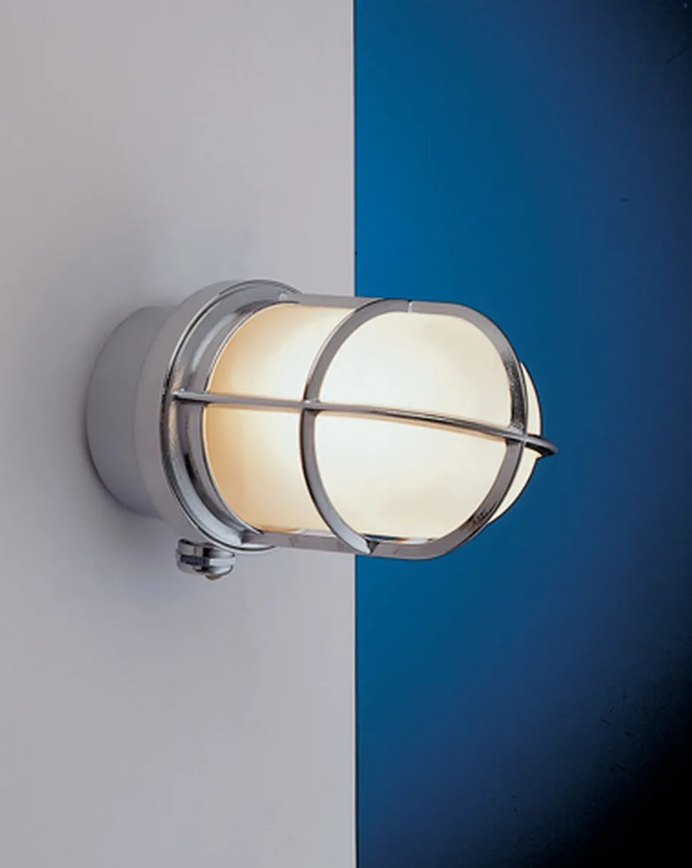 Außenwandlampe Messing in Chrom Maritim IP44