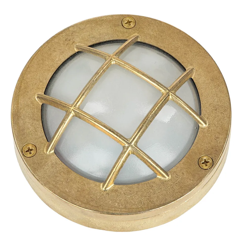 Außenwandlampe Messing Maritim rund Terrasse Haus