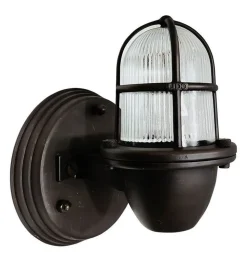 Außenwandlampe Messing massiv Glas E27 IP64 24 cm hoch