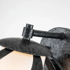 Außenwandlampe Metall Glas E27 IP44 H: 28,2 cm dekorativ