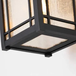 Außenwandlampe Rustikal H: 32,6 cm IP44 Schwarz