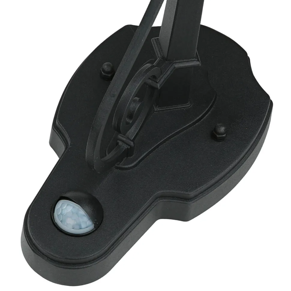 Außenwandlampe Schwarz E27 H: 54 cm Rustikal Glas Alu