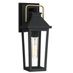 Außenwandlampe Schwarz E27 IP44 H: 37 cm Rustikal