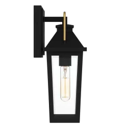 Außenwandlampe Schwarz E27 IP44 H: 37 cm Rustikal