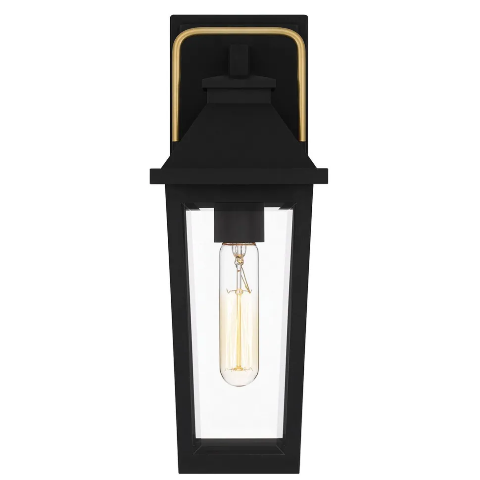 Außenwandlampe Schwarz E27 IP44 H: 37 cm Rustikal