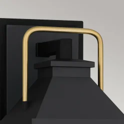 Außenwandlampe Schwarz E27 IP44 H: 37 cm Rustikal