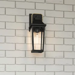 Außenwandlampe Schwarz E27 IP44 H: 37 cm Rustikal