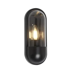 Außenwandlampe Schwarz H: 24 cm IP44 E27 GOMEZ