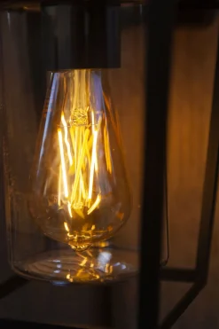 Außenwandleuchte Aluminium Glas H:28,8 cm IP44 Schwarz