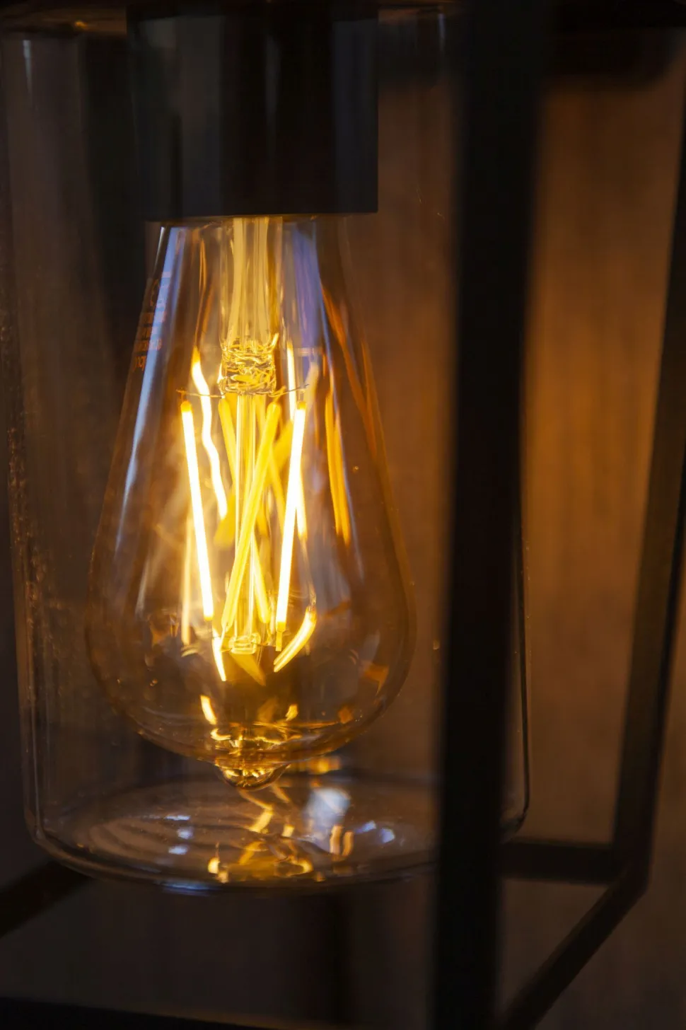 Außenwandleuchte Aluminium Glas H:28,8 cm IP44 Schwarz