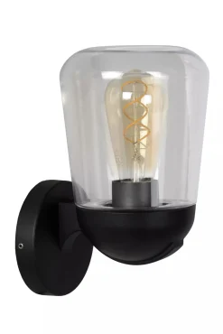 Außenwandleuchte Aluminium Glas Schwarz IP44 E27 Garten