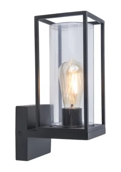 Außenwandleuchte Anthrazit IP44 Aluguss Glas ELLAYINA