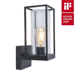 Außenwandleuchte Anthrazit IP44 Aluguss Glas ELLAYINA