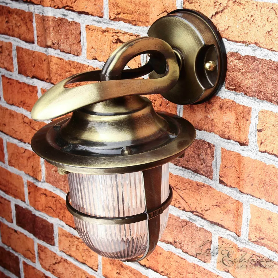 Außenwandleuchte Antik aus Echt-Messing KORFU