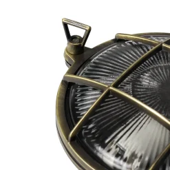 Außenwandleuchte Antik Echt Messing Käfigschirm