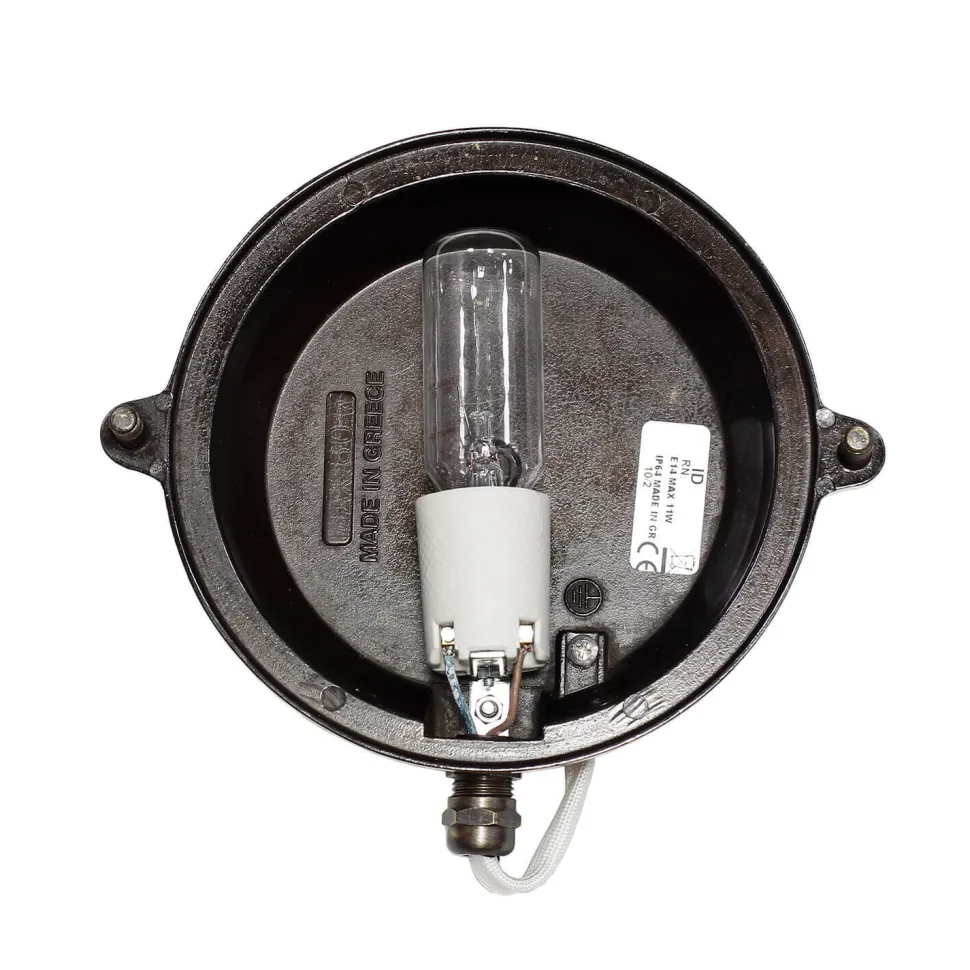 Außenwandleuchte Antik Echt Messing Käfigschirm