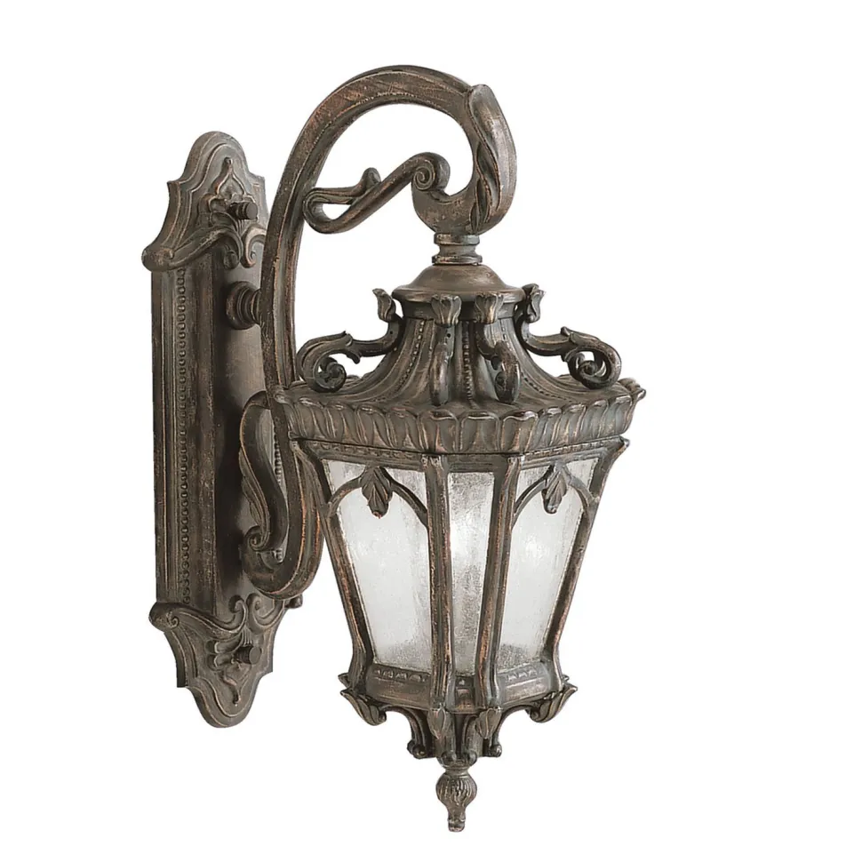 Außenwandleuchte Antik IP44 Aluminium Glas opulent