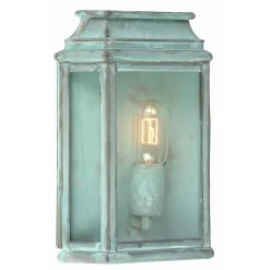 Außenwandleuchte aus Messing in Grün antik IP44