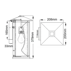 Außenwandleuchte E27 IP44 37,9 cm hoch dekorativ BARNSTAPLE