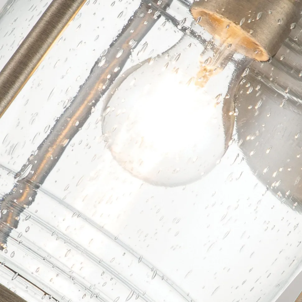 Außenwandleuchte E27 IP44 40,4 cm hoch Vintage Glas Alum