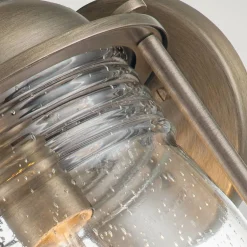 Außenwandleuchte E27 IP44 40,4 cm hoch Vintage Glas Alum