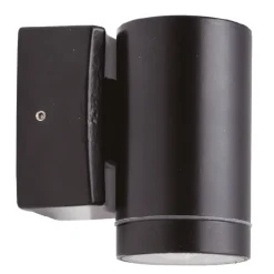 Außenwandleuchte Echt-Messing GU10 IP64 10 cm hoch Schwarz