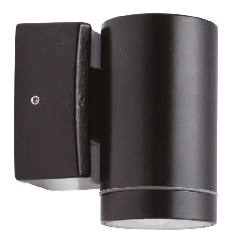 Außenwandleuchte Echt-Messing GU10 IP64 10 cm hoch Schwarz