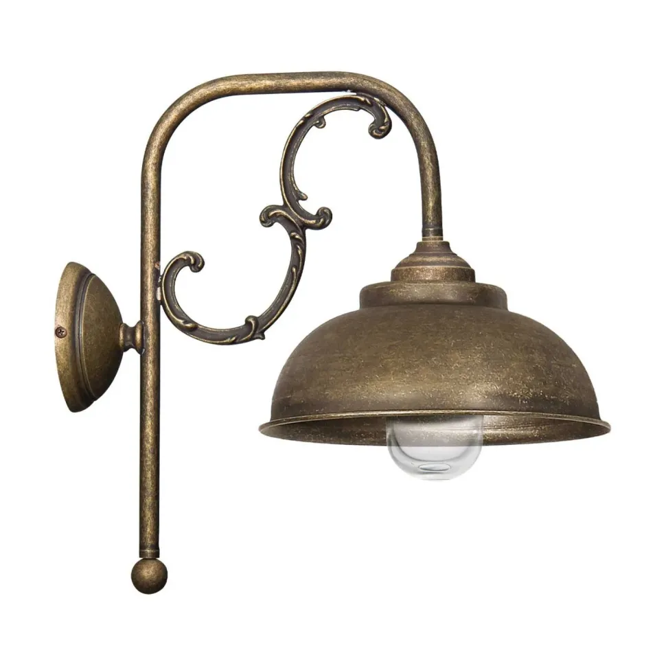 Außenwandleuchte Echt-Messing Lipari