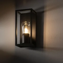 Außenwandleuchte Grau IP54 E14 Glas Aluminium Modern