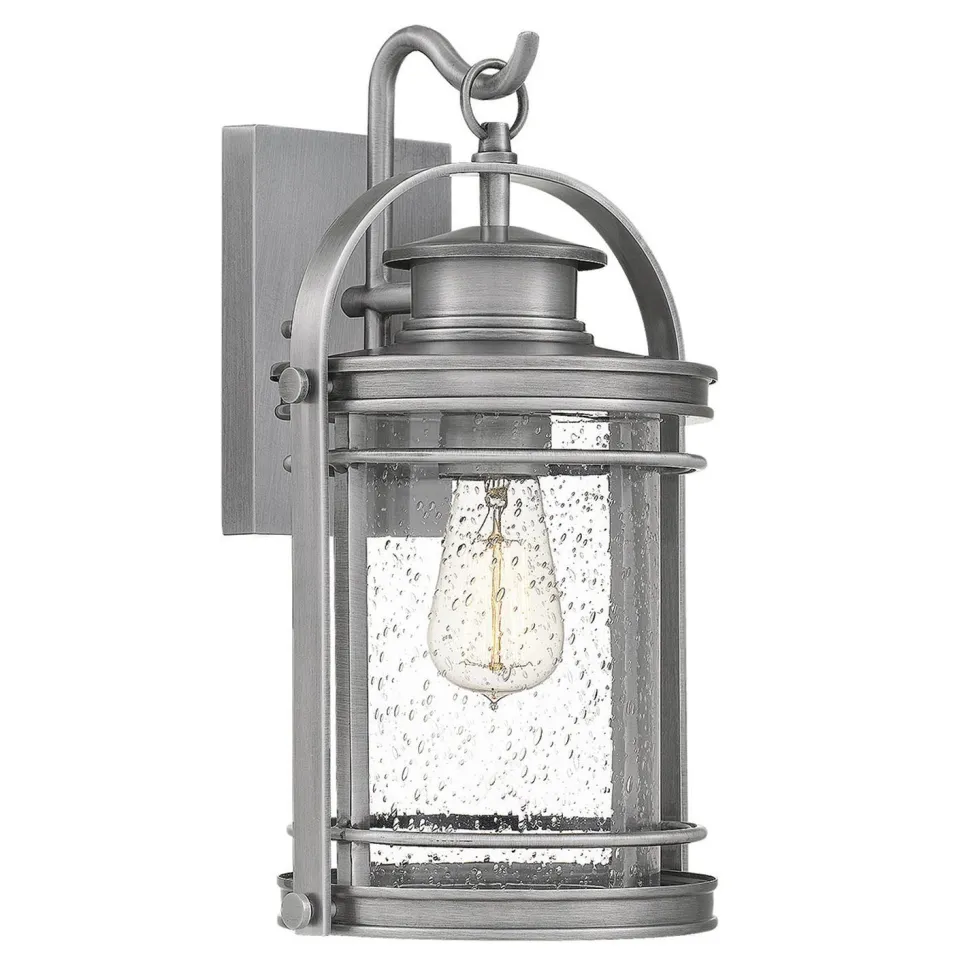 Außenwandleuchte H: 38,2 cm IP44 E27 Aluminium Regenglas