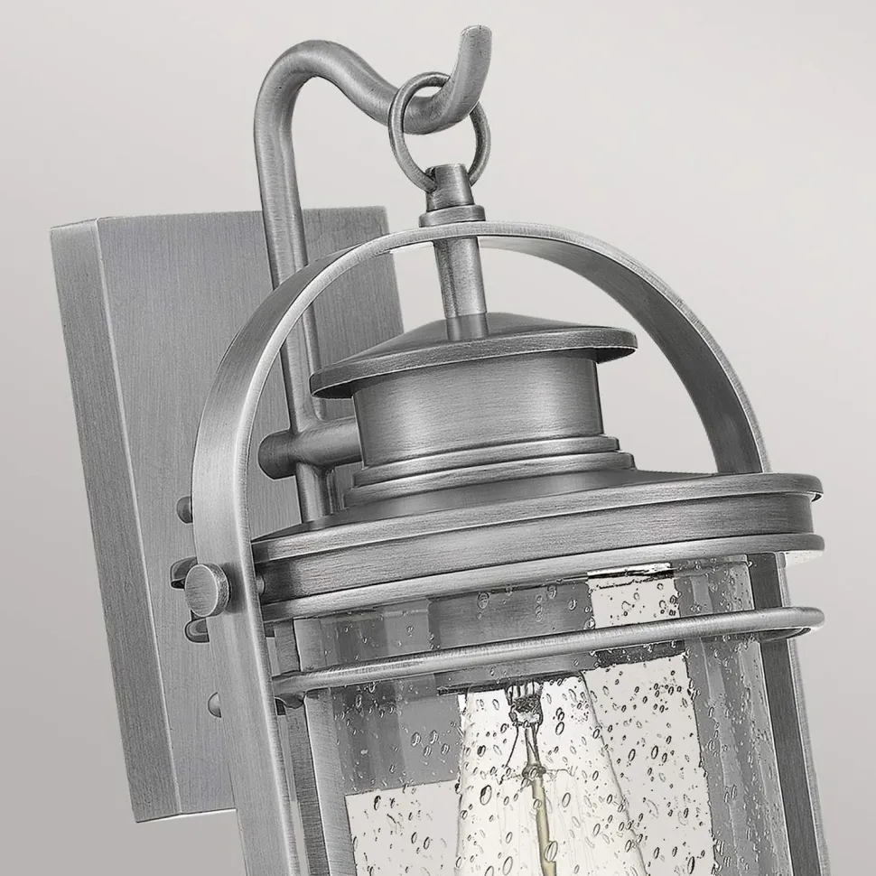 Außenwandleuchte H: 38,2 cm IP44 E27 Aluminium Regenglas